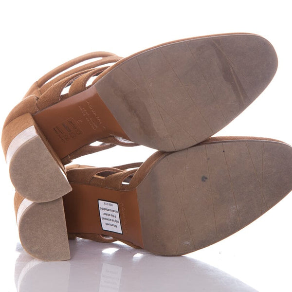 Aquatalia Emme Camel Suede Heeled Boots SZ 5