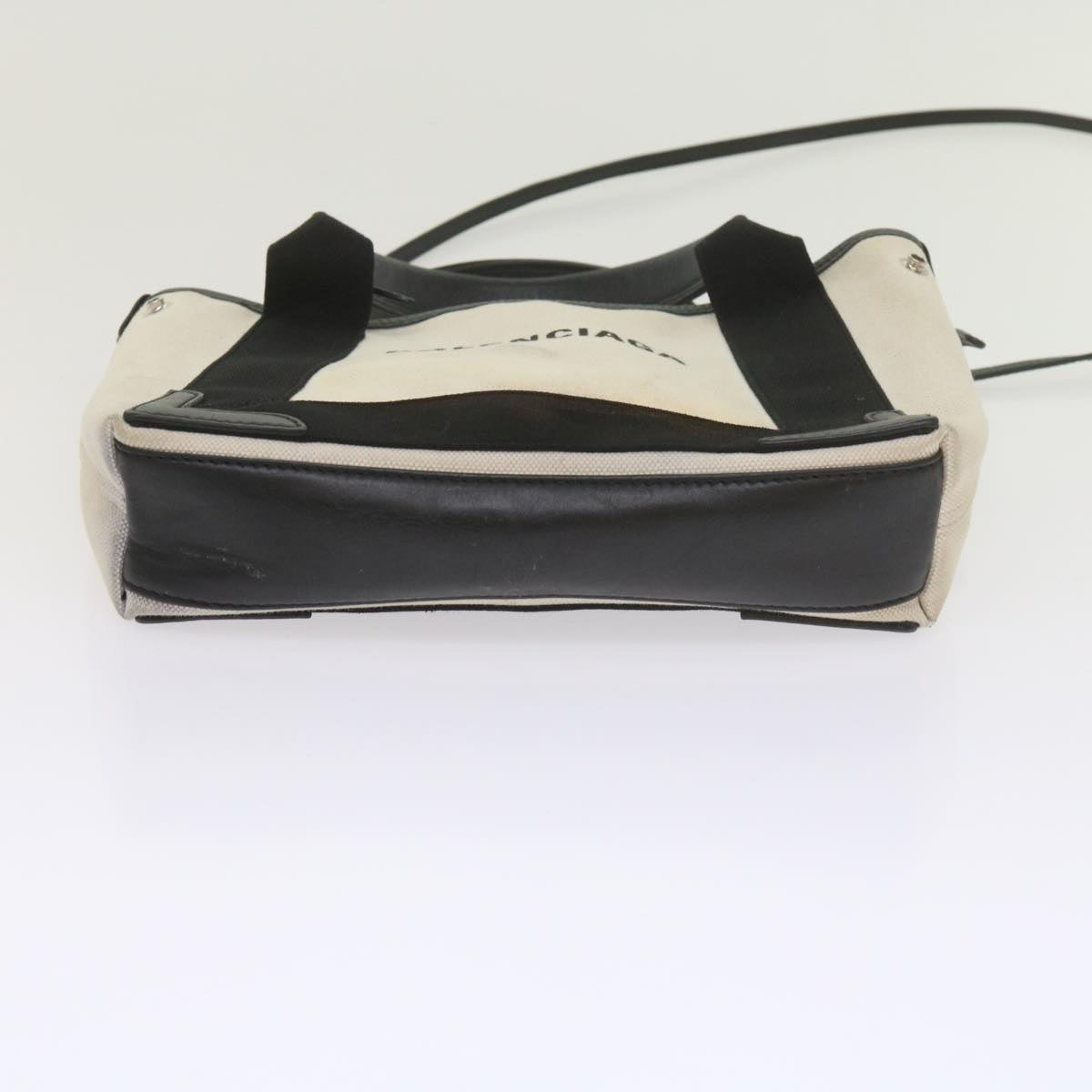 balenciaga Hand Bag Canvas Black White 390346 Auth ep2535