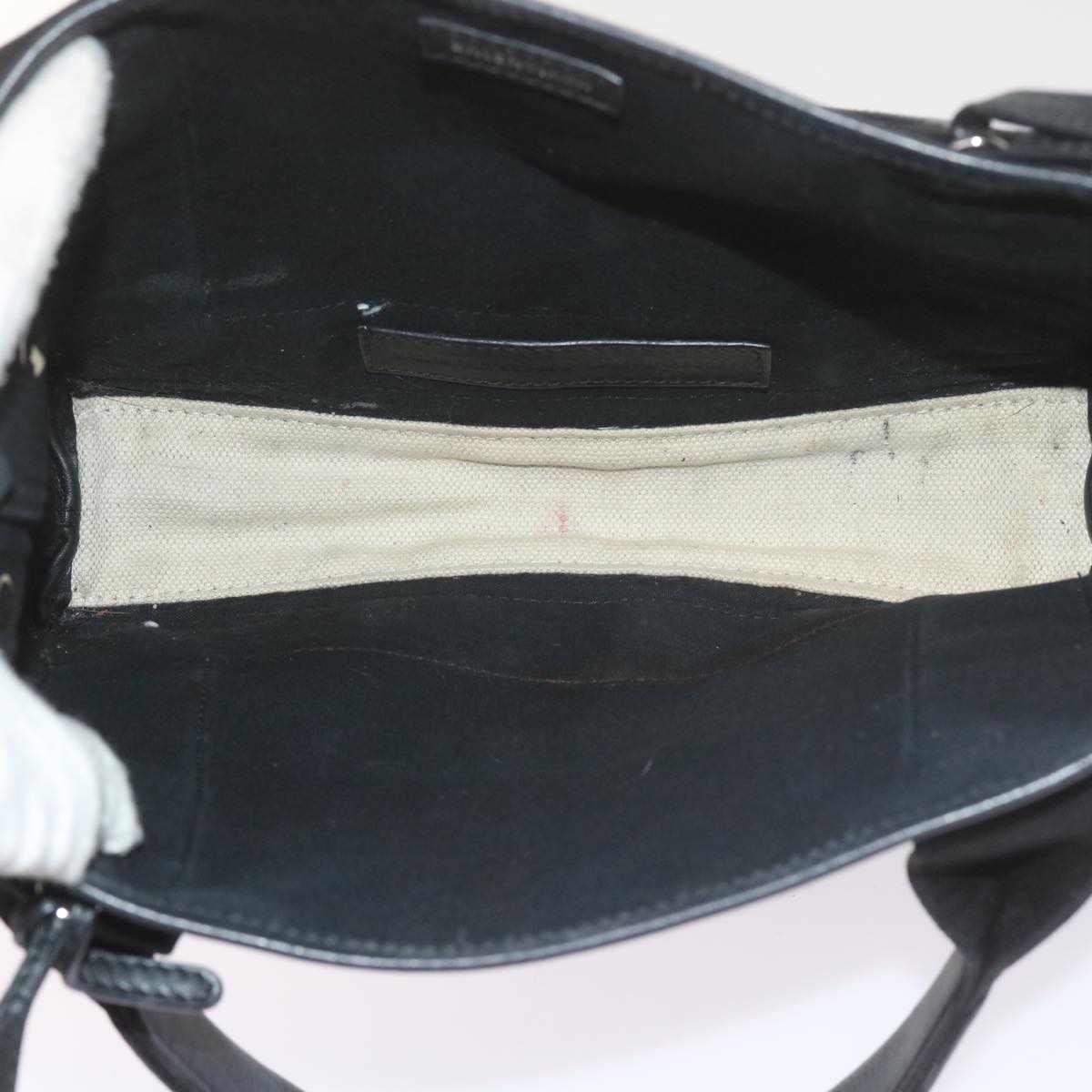 balenciaga Hand Bag Canvas Black White 390346 Auth ep2535