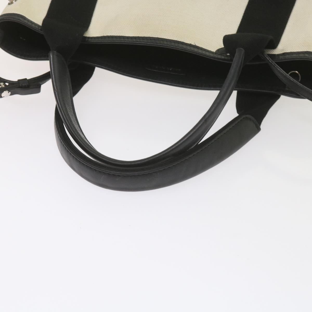 balenciaga Hand Bag Canvas Black White 390346 Auth ep2535