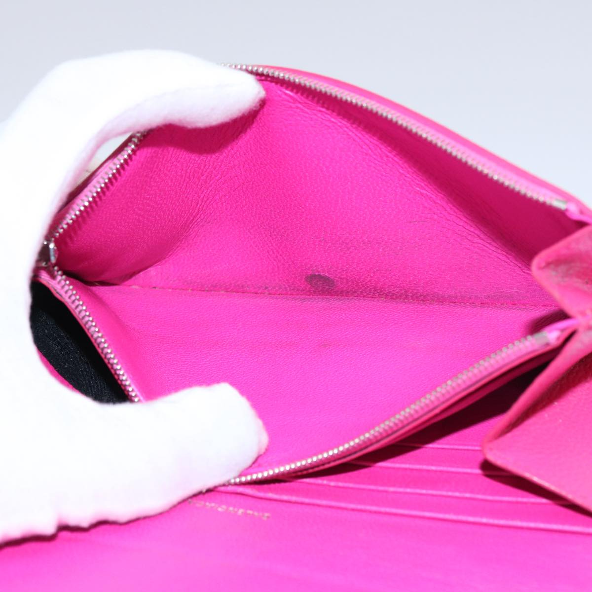 balenciaga Long Wallet Leather Pink 594289 Auth ep2776