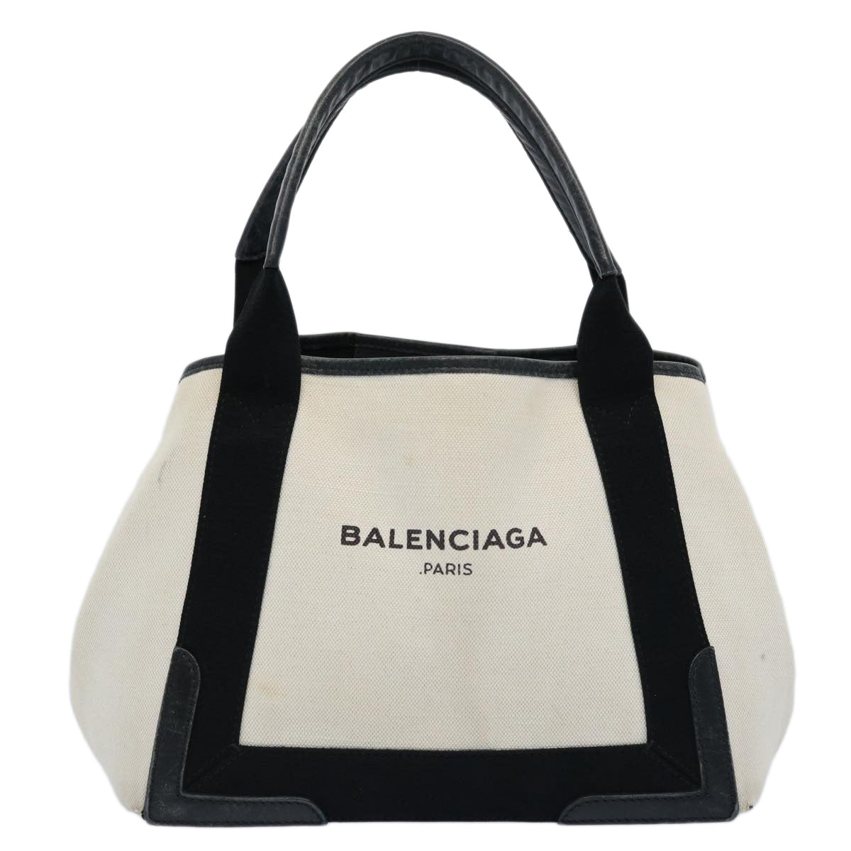 balenciaga Tote Bag Canvas White Black 339933 Auth ep2845