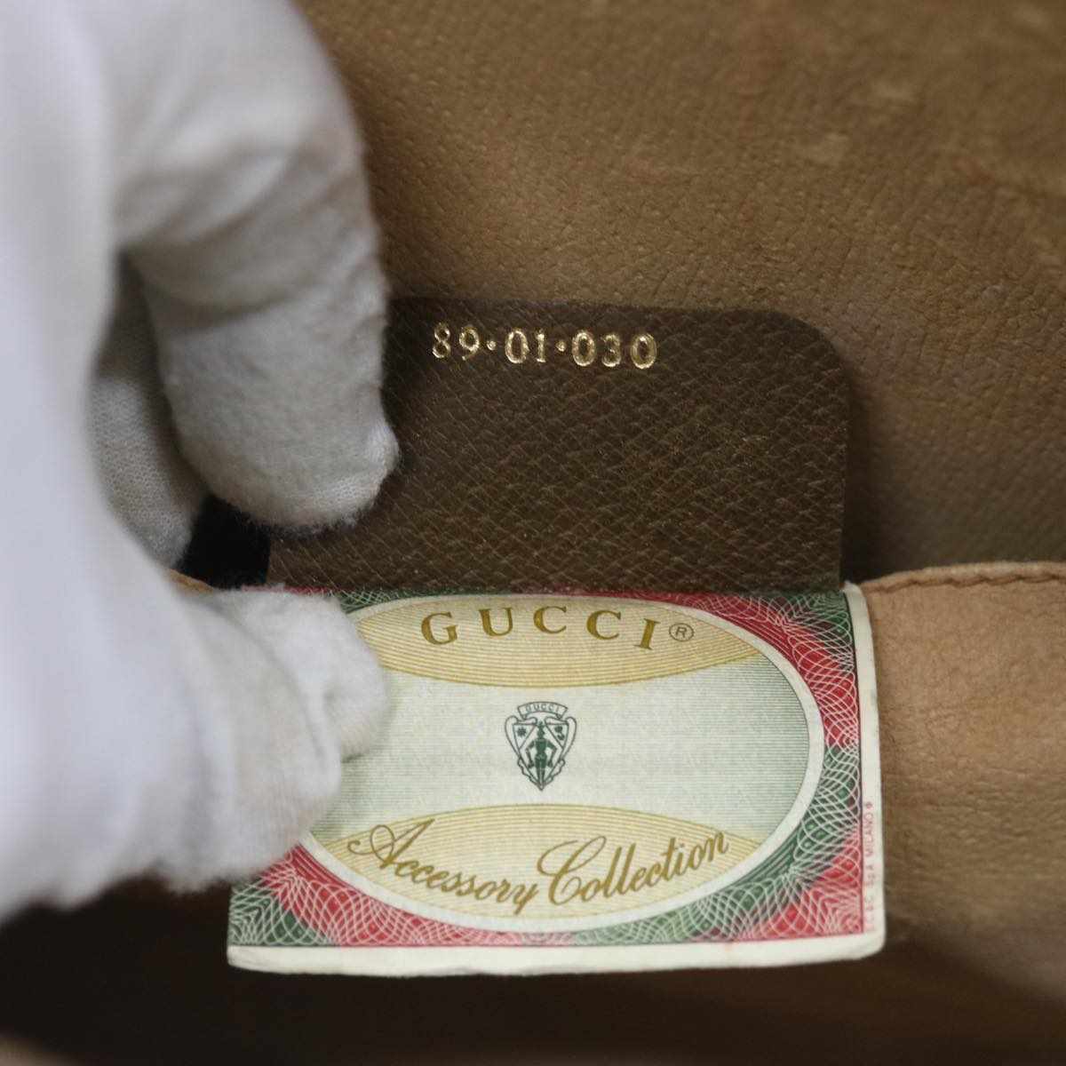 GUCCI GG Supreme Web Sherry Line Clutch Bag Beige Red 89 01 030 Auth ep3070