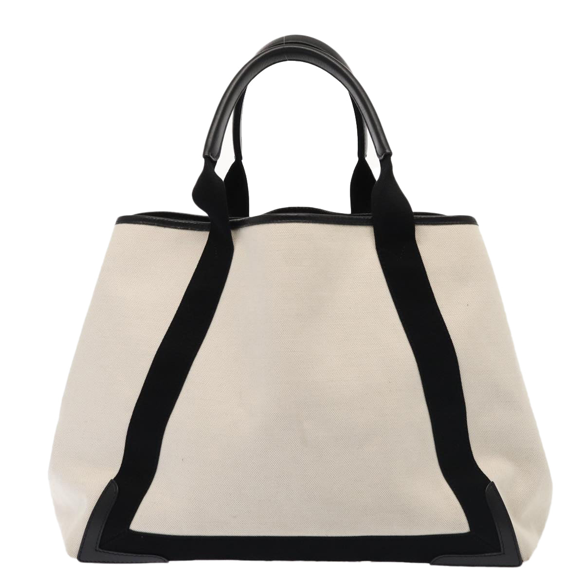 balenciaga Cabas Hand Bag Canvas Silver White Auth ep5384