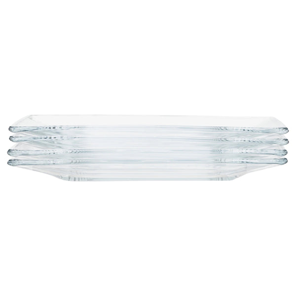 12-Piece Square Clear Glass Dinnerware Set