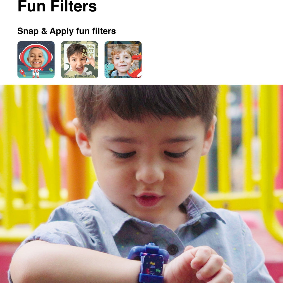 PlayZoom 2 Kids Smartwatch with Headphones: Green Dinosaur