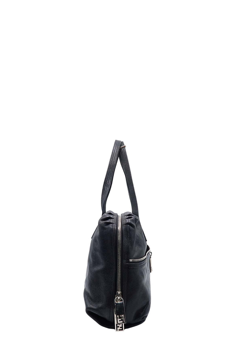 Front Zip Satchel Bag Black