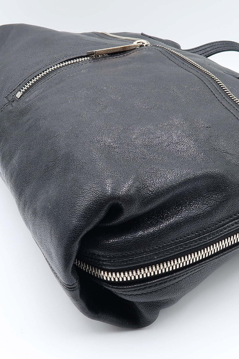 Front Zip Satchel Bag Black