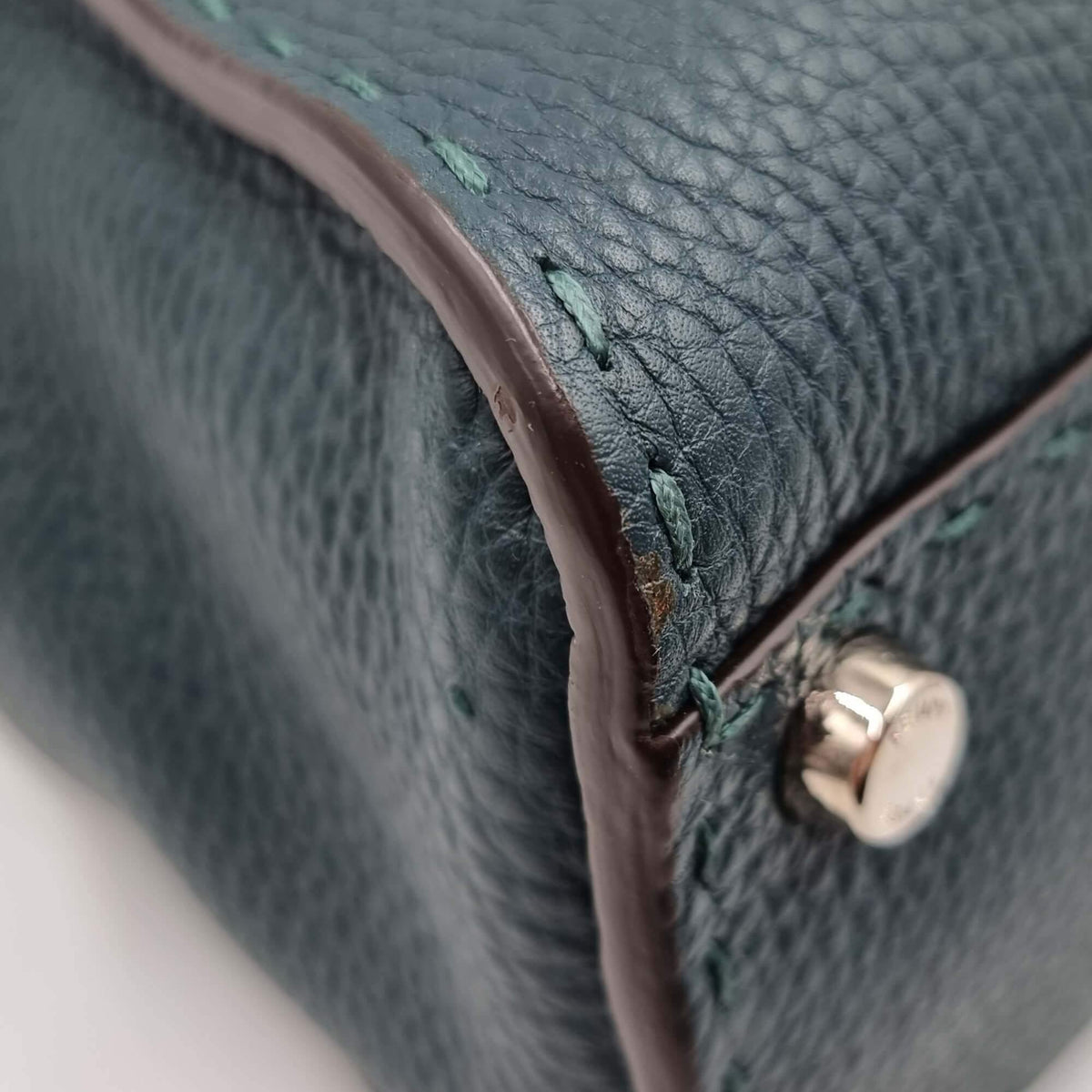 Regular Selleria Peekaboo Python Handle Bag Dark Teal