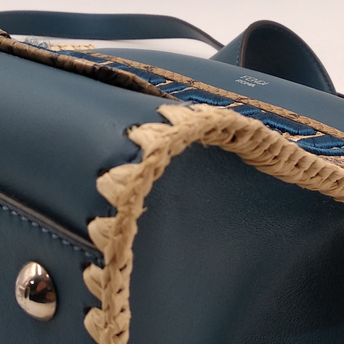 Small Snakeskin-Trimmed Runaway Blue
