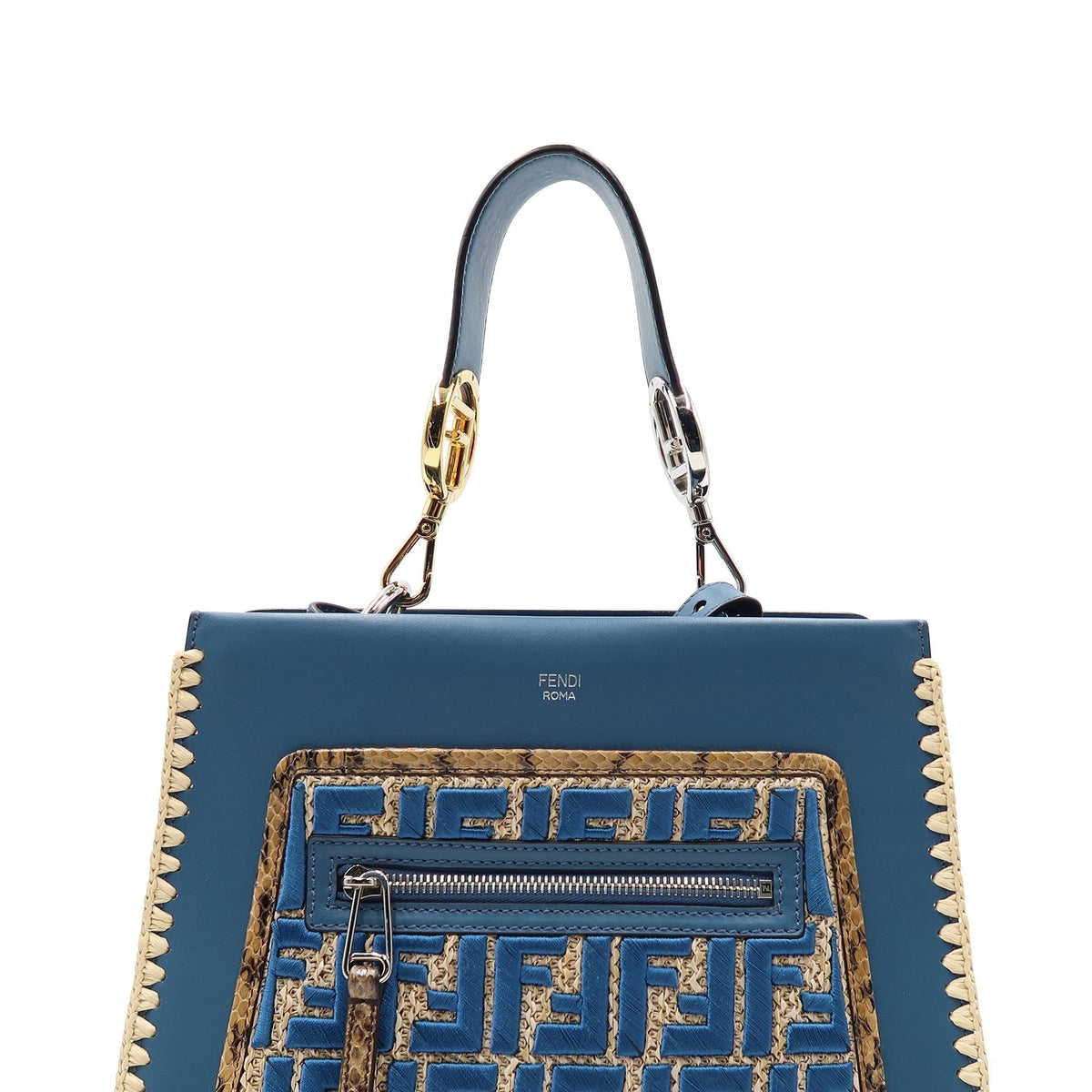 Small Snakeskin-Trimmed Runaway Blue