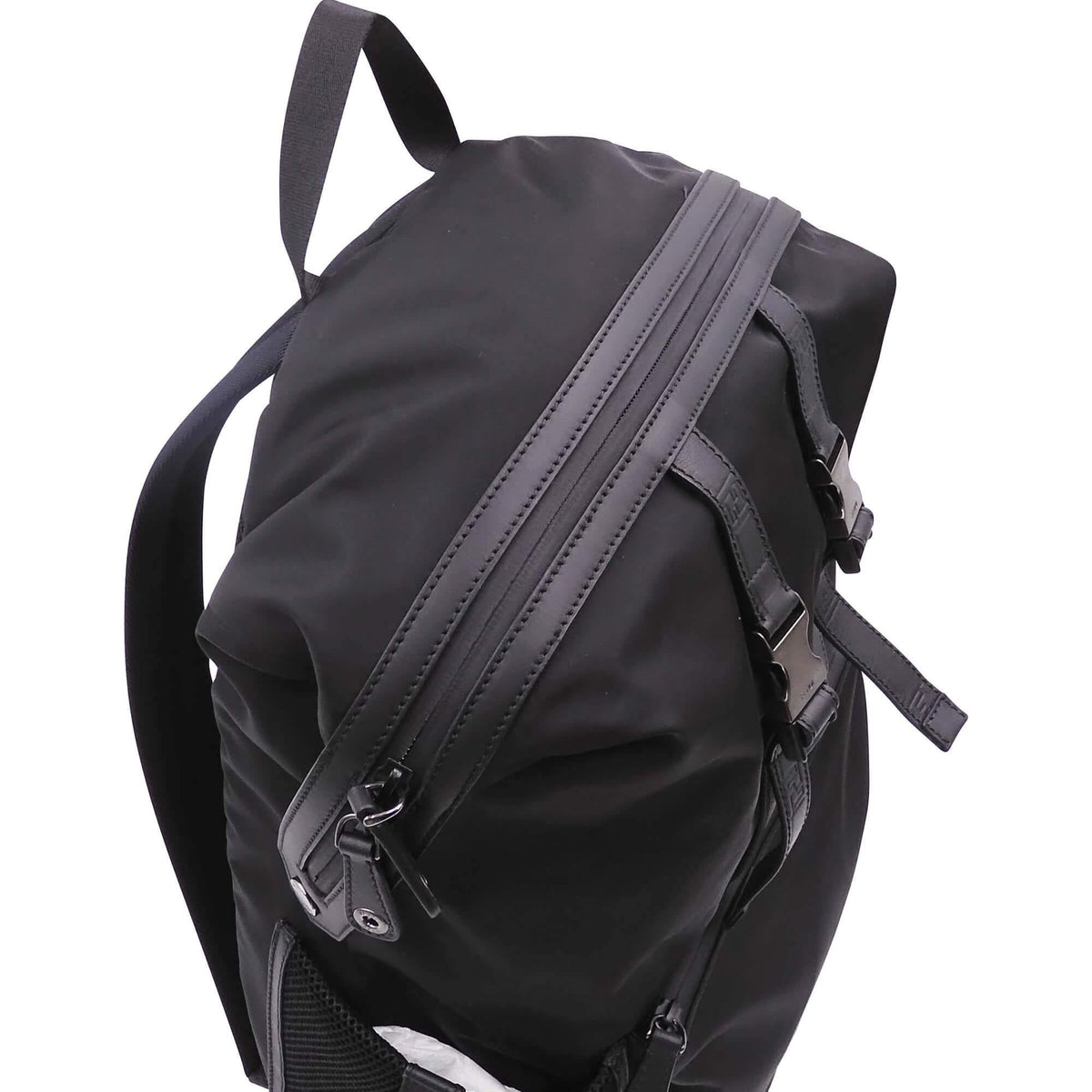 Zucca Embossed Trimmed Backpack Black