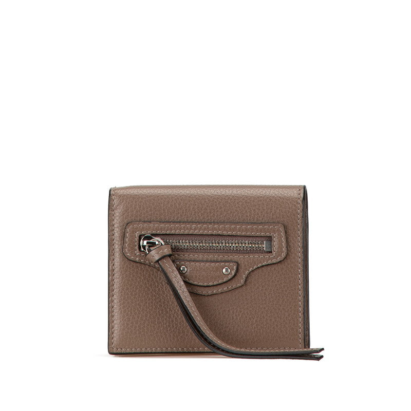 balenciaga Neo Classic Compact Wallet Brown Leather