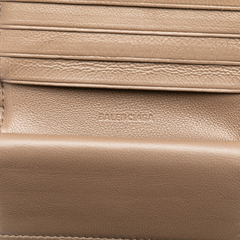 balenciaga Neo Classic Compact Wallet Brown Leather
