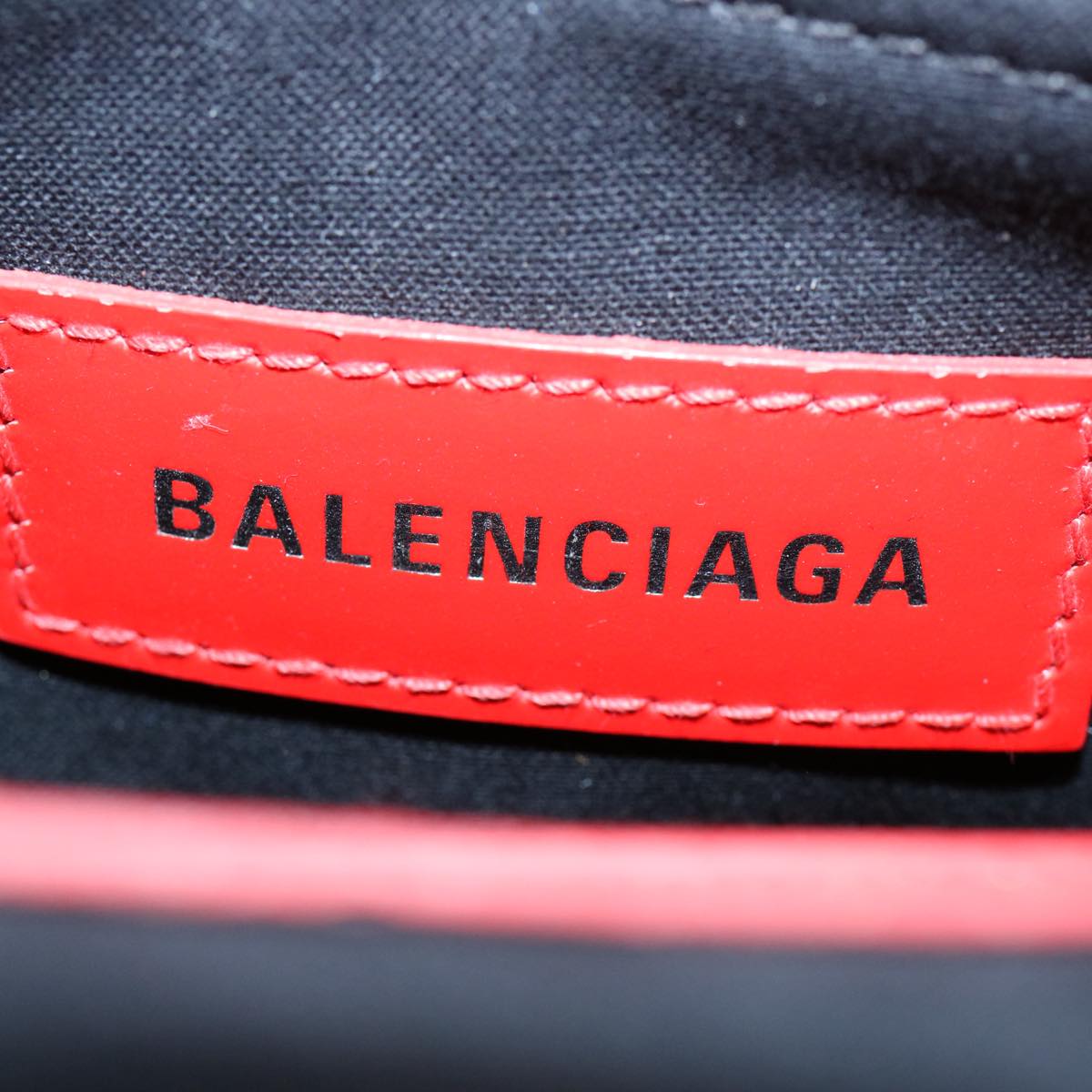 balenciaga Hard Ware Small Hand Bag Canvas Black Red 671402 Auth fm3051