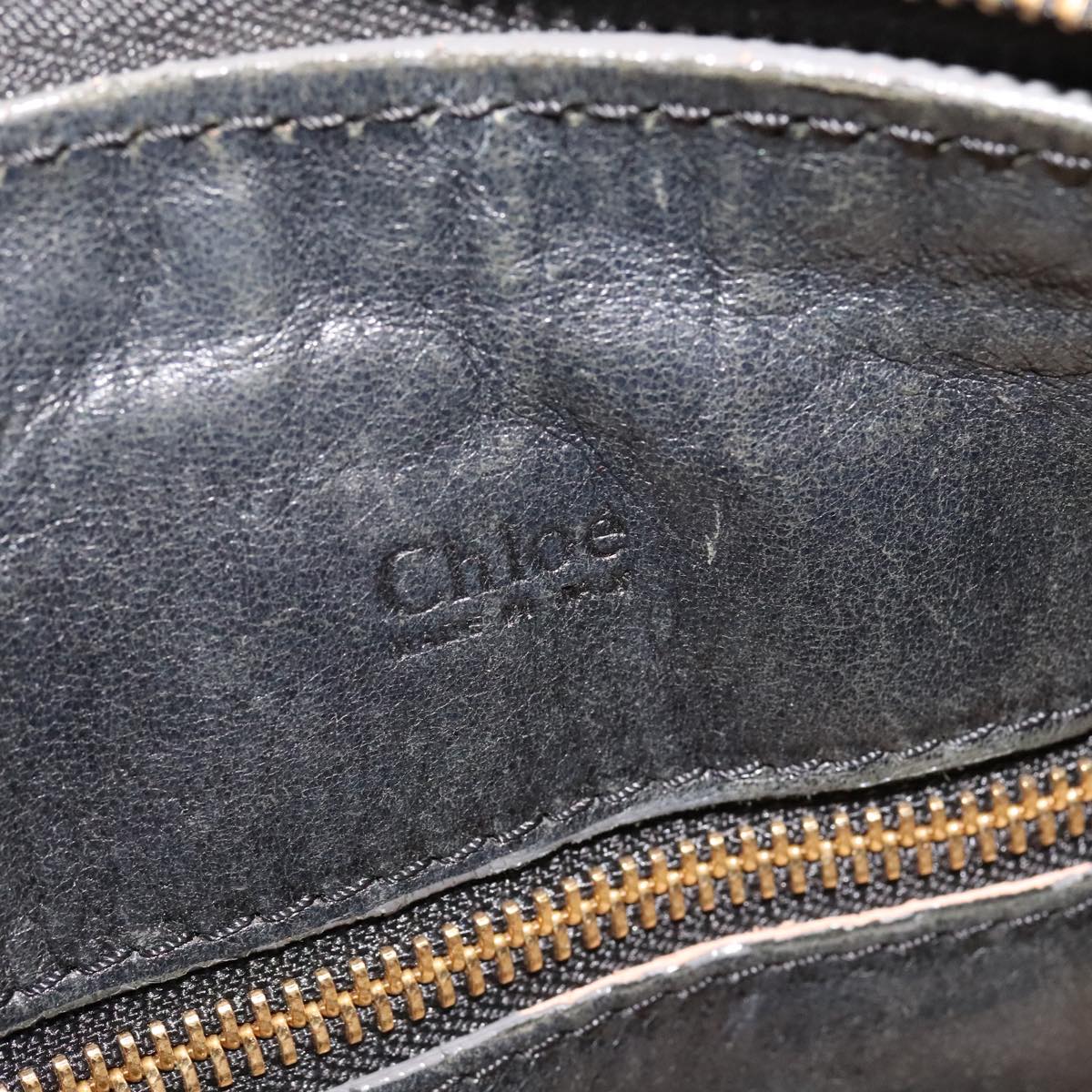 Chloe Eloise Hand Bag Leather Black Gold fm4268