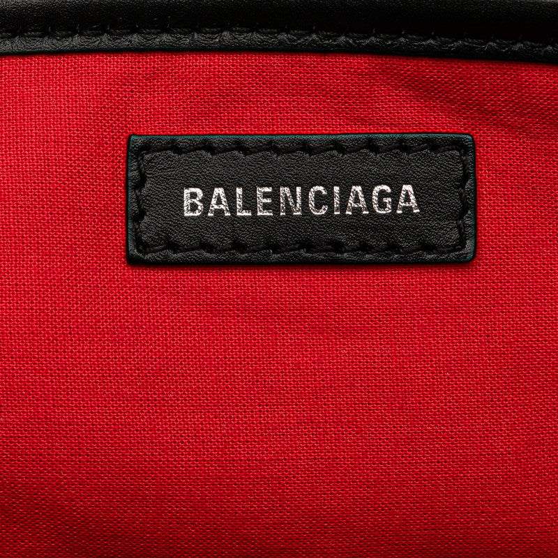 balenciaga Wool Leather Navy Cabas M Check Handbag Tote 339933