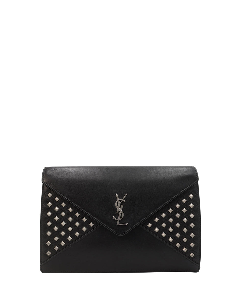 Gaby Studded Leather Shoulder Bag Black