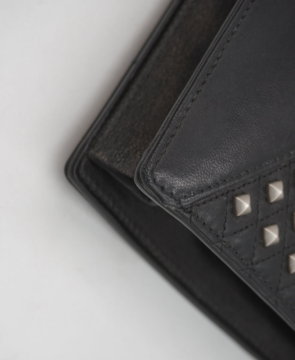 Gaby Studded Leather Shoulder Bag Black