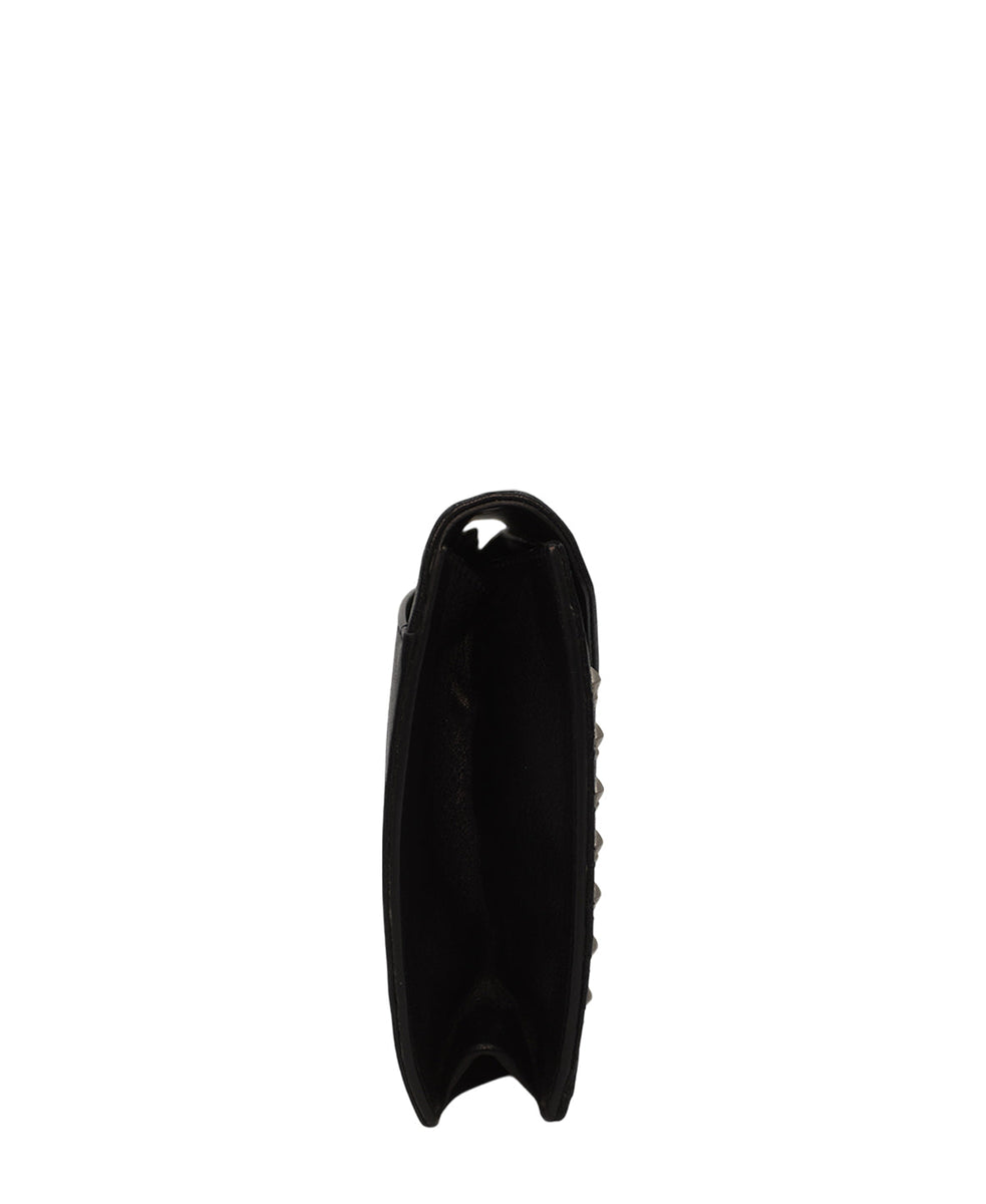 Gaby Studded Leather Shoulder Bag Black