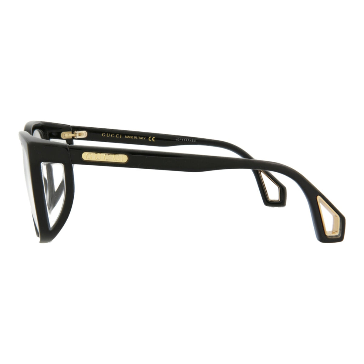 Gucci Womens Square/Rectangle Black Black Transparent Fashion Designer Eyewear