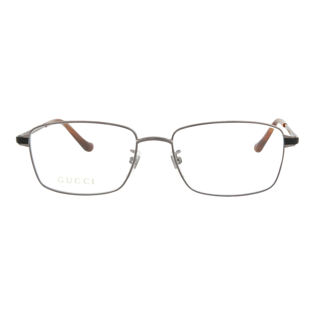 Gucci Mens Square/Rectangle Ruthenium Black Transparent Fashion Designer Eyewear