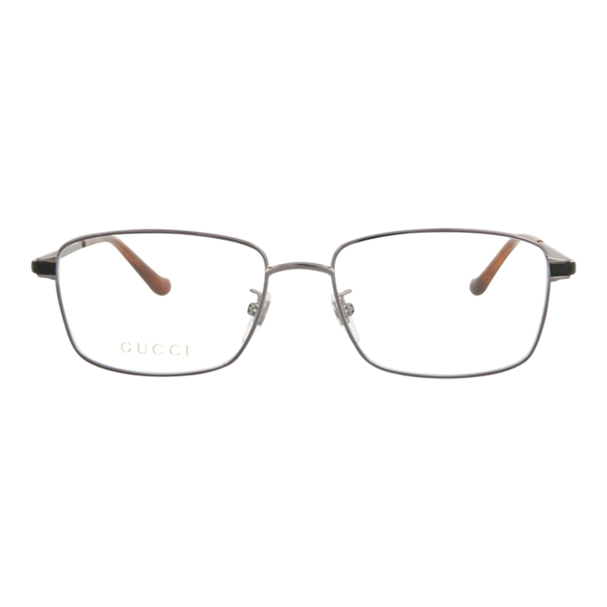 Gucci Mens Square/Rectangle Ruthenium Black Transparent Fashion Designer Eyewear