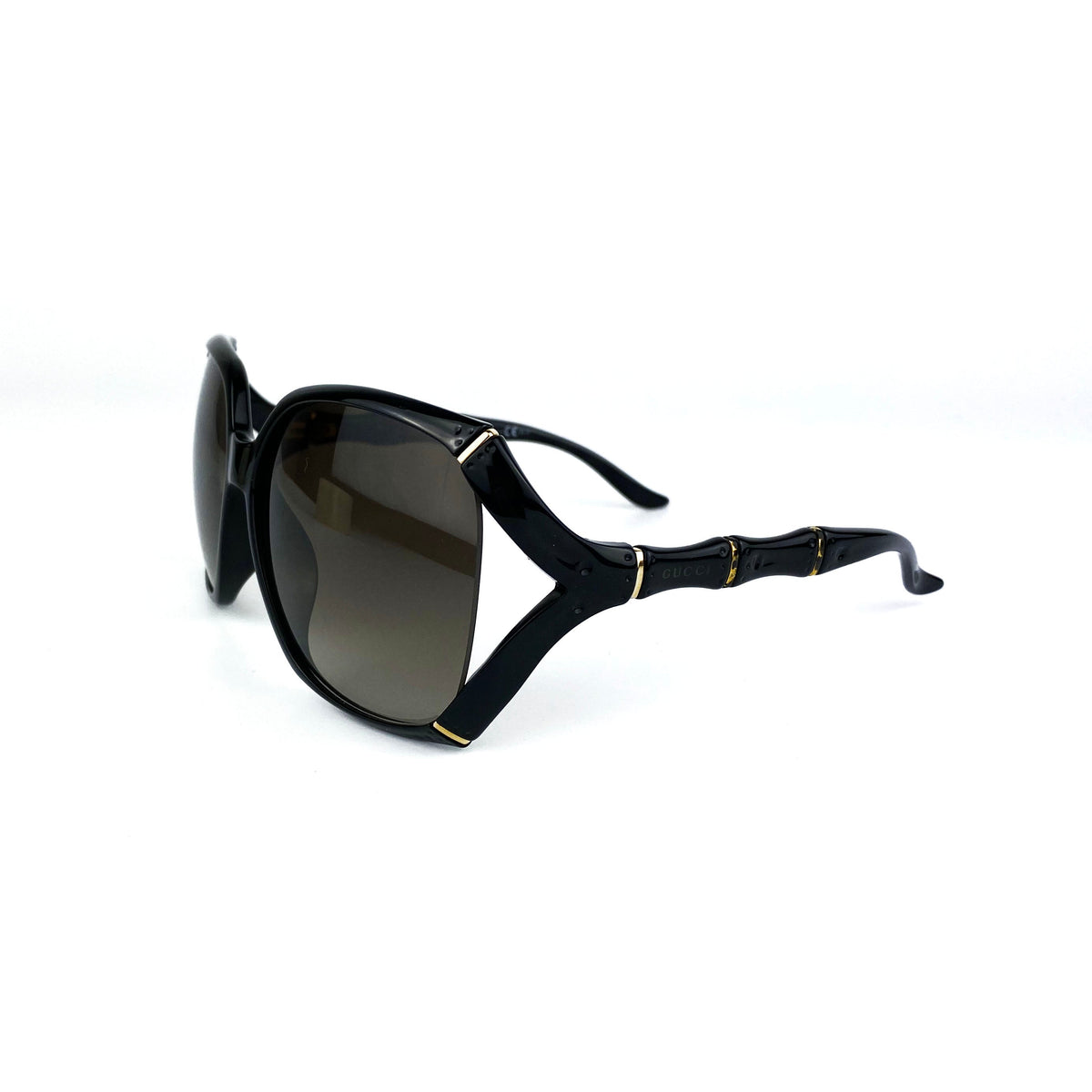 Gucci Black Bamboo Effect Oversized Sunglasses
