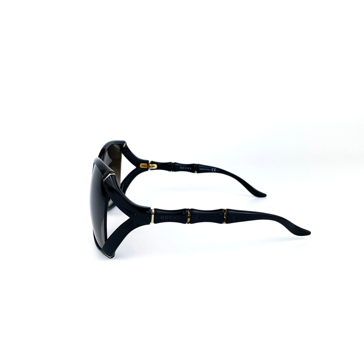 Gucci Black Bamboo Effect Oversized Sunglasses