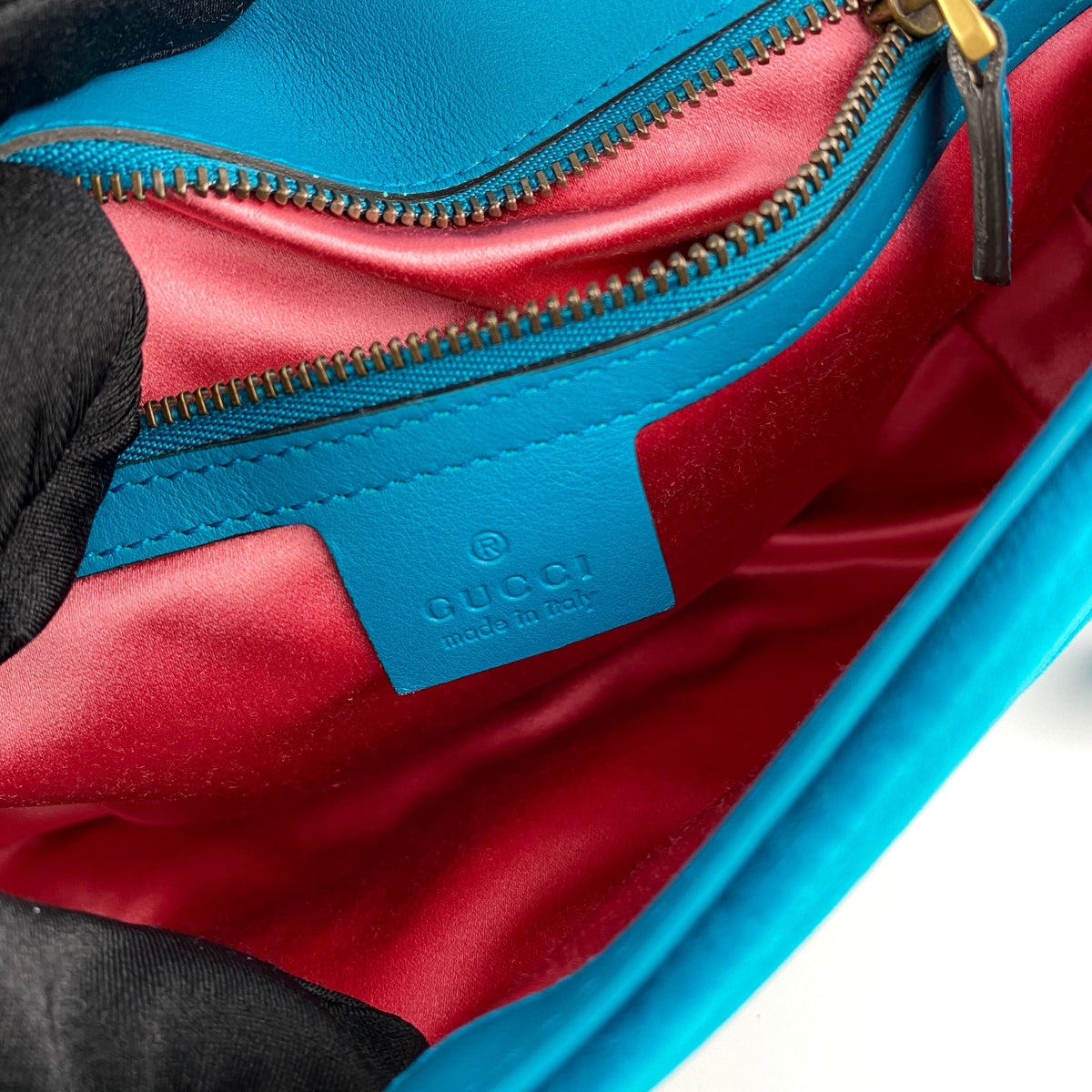 Gucci Teal Velvet Marmont Bag