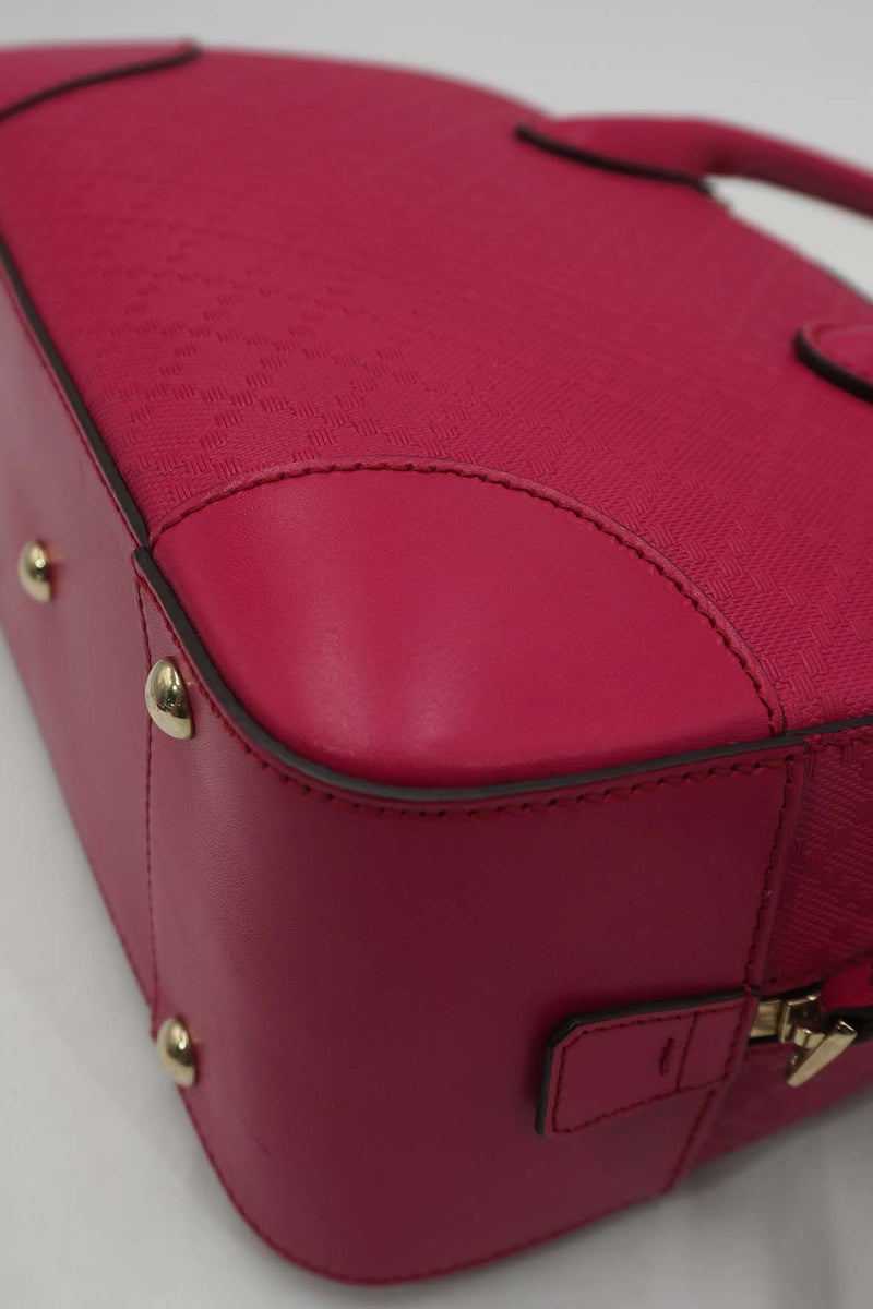 Bright Diamante Leather Top Handle Bag Pink