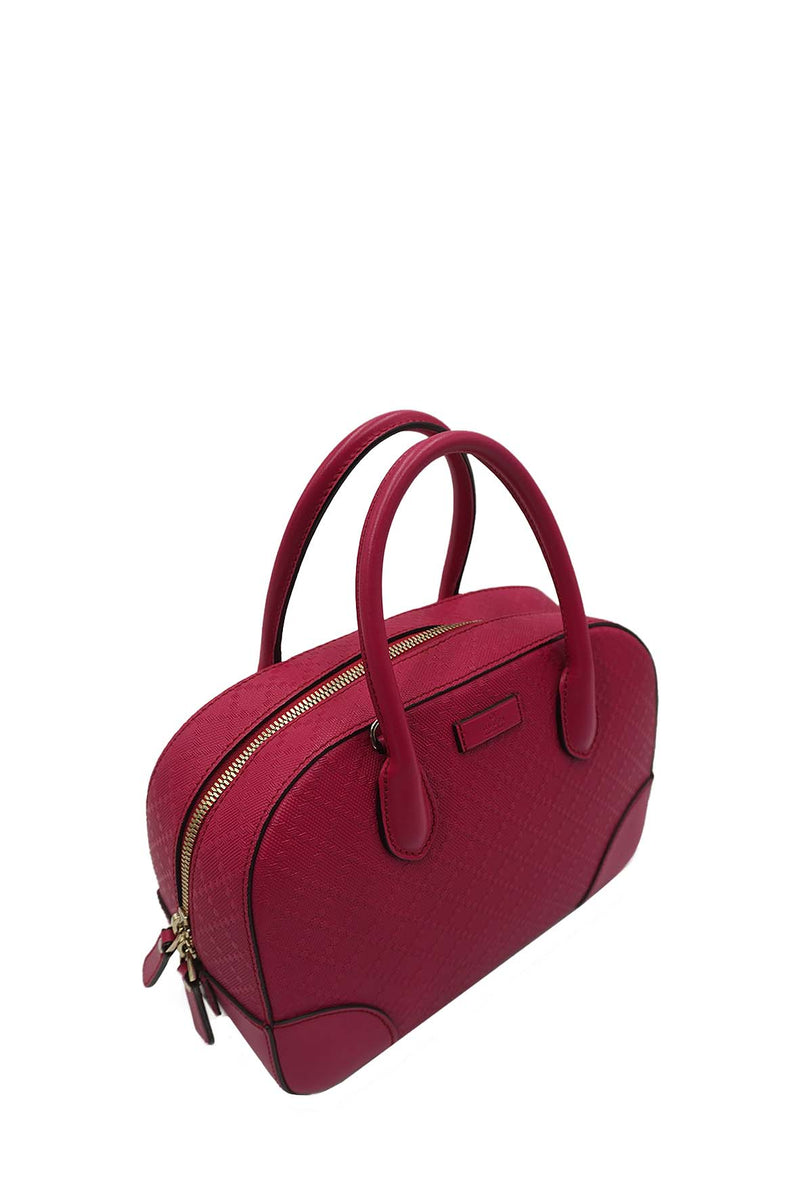 Bright Diamante Leather Top Handle Bag Pink
