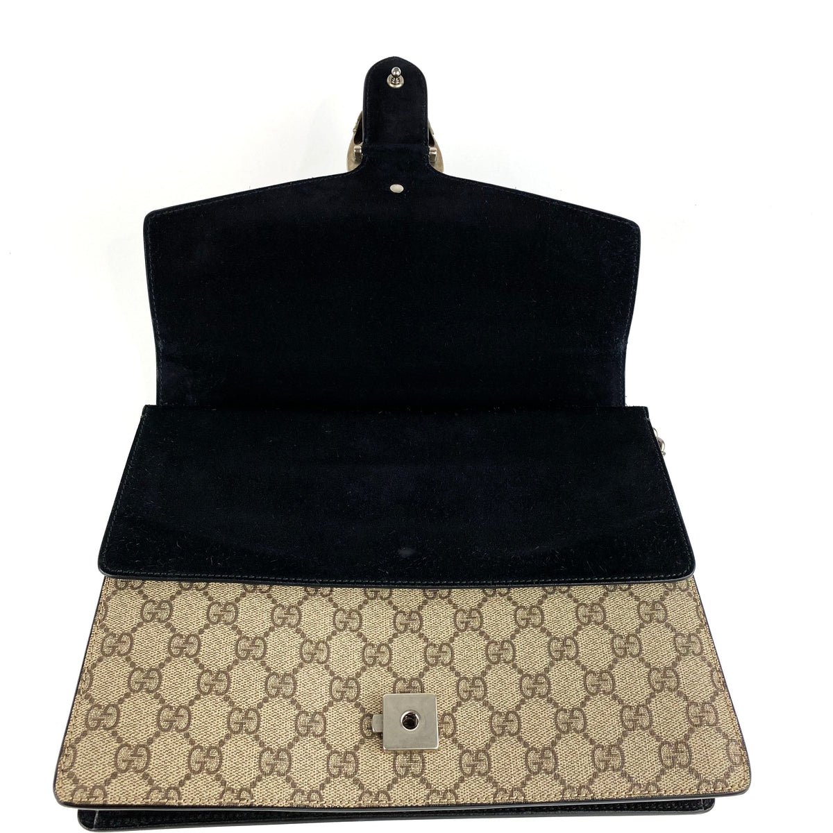 Gucci Dionysus Monogram Bag with Black Suede Trim