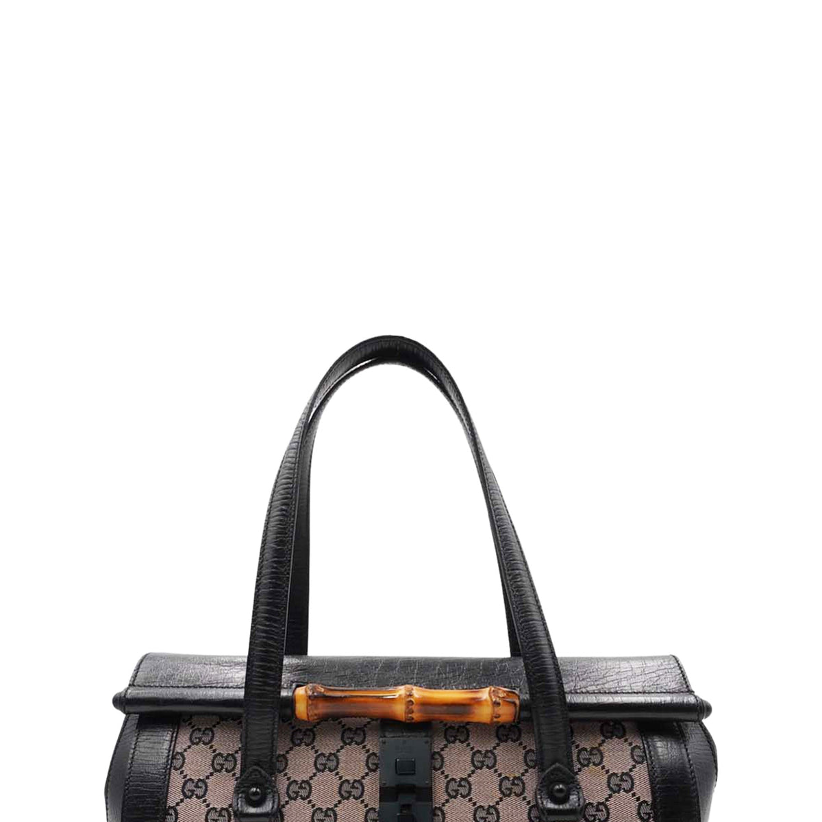 GG Canvas Bamboo Bullet Shoulder Bag Brown Black