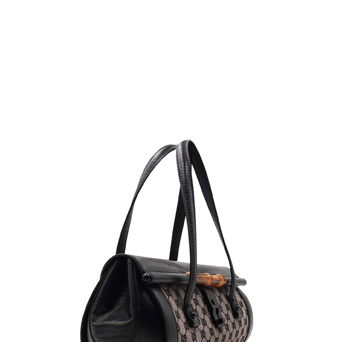 GG Canvas Bamboo Bullet Shoulder Bag Brown Black