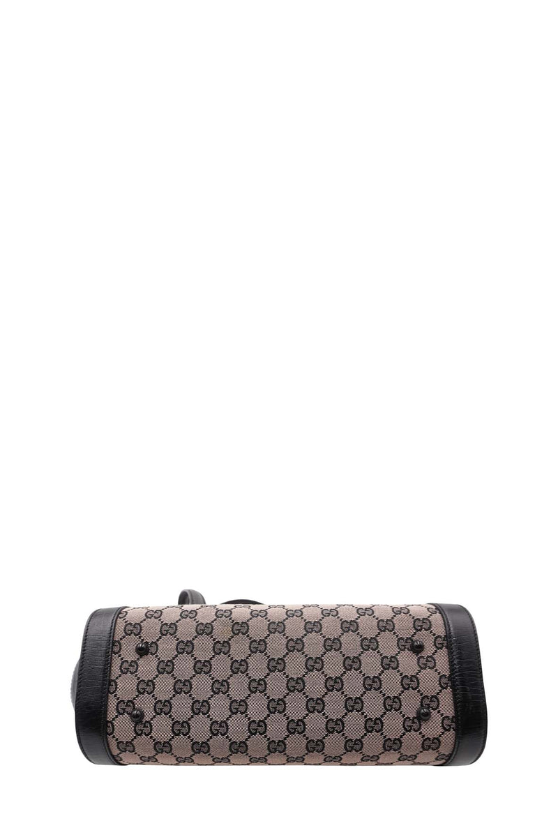 GG Canvas Bamboo Bullet Shoulder Bag Brown Black