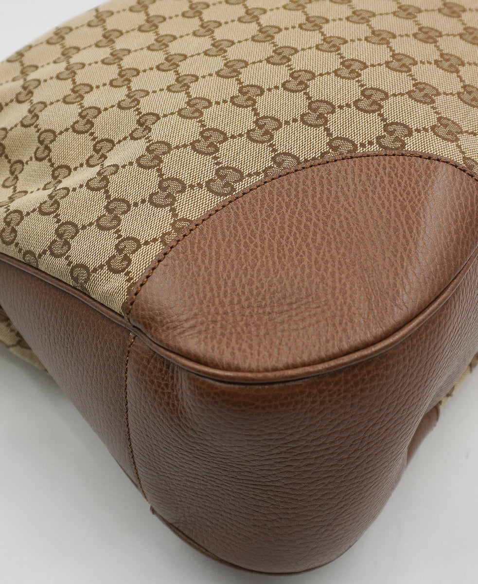 GG Canvas Large Margaux Hobo Brown