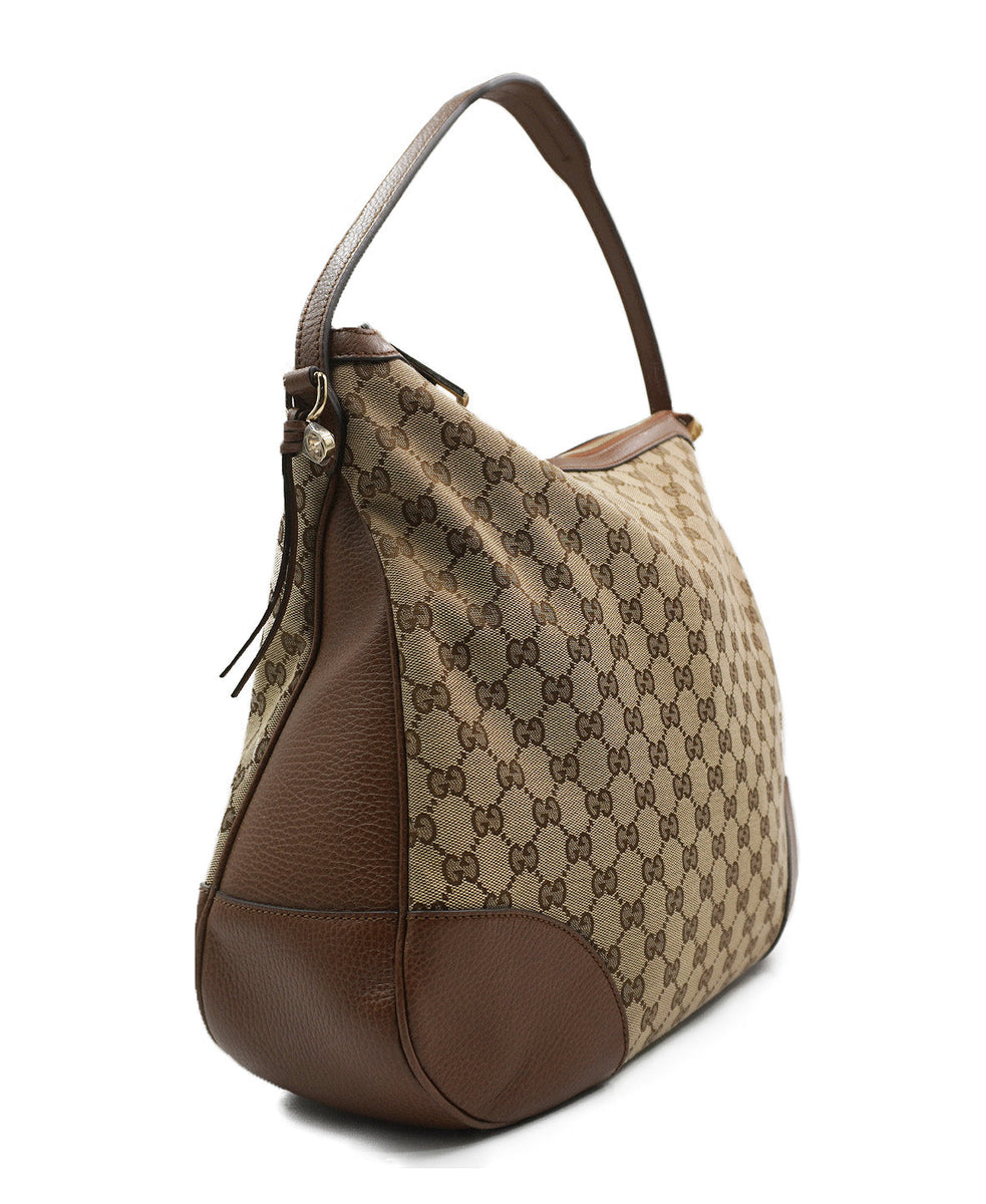 GG Canvas Large Margaux Hobo Brown