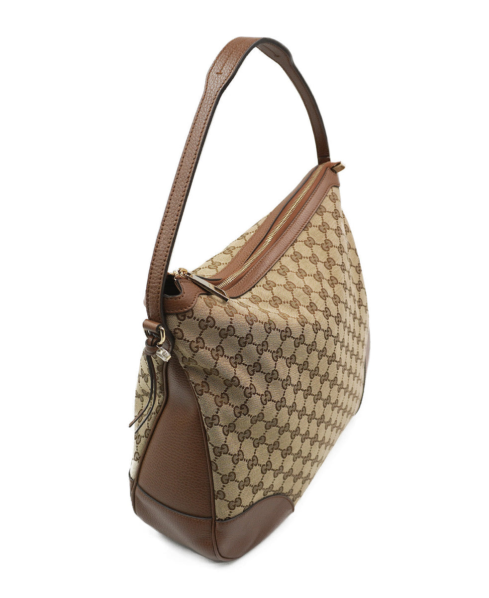 GG Canvas Large Margaux Hobo Brown