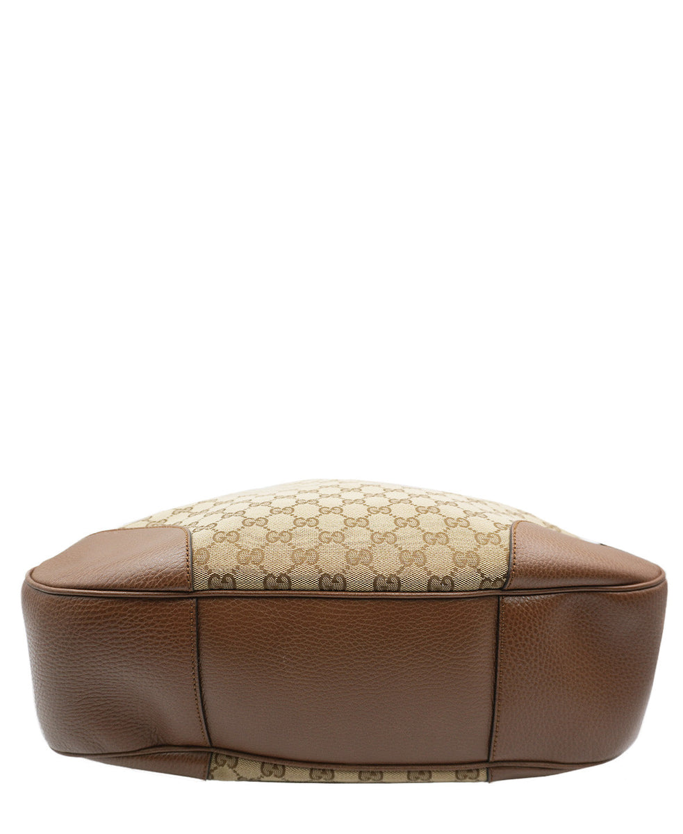 GG Canvas Large Margaux Hobo Brown