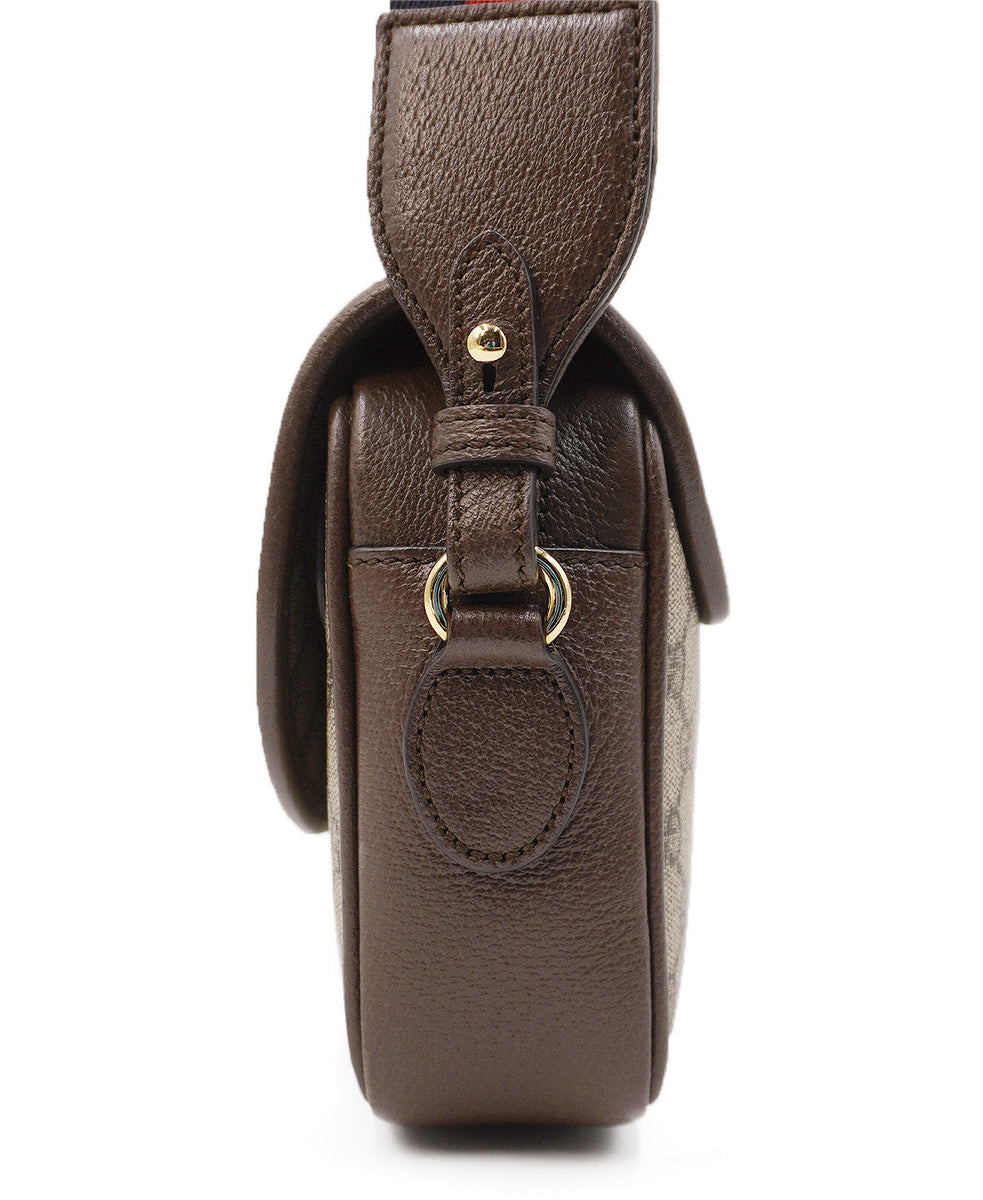 GG Canvas Small Ophidia Shoulder Bag Brown