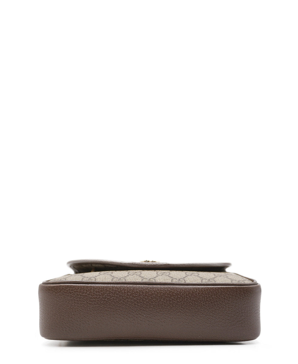 GG Canvas Small Ophidia Shoulder Bag Brown