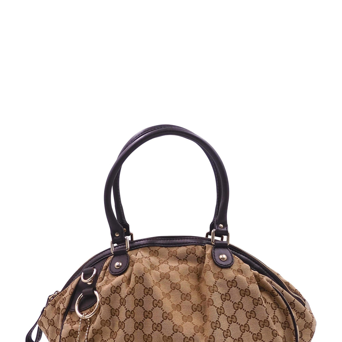GG Canvas Sukey Boston Bag Brown