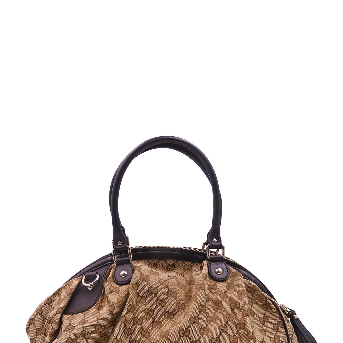 GG Canvas Sukey Boston Bag Brown