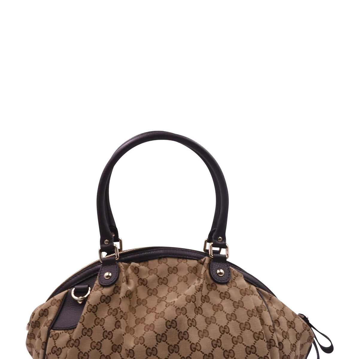 GG Canvas Sukey Boston Bag Brown