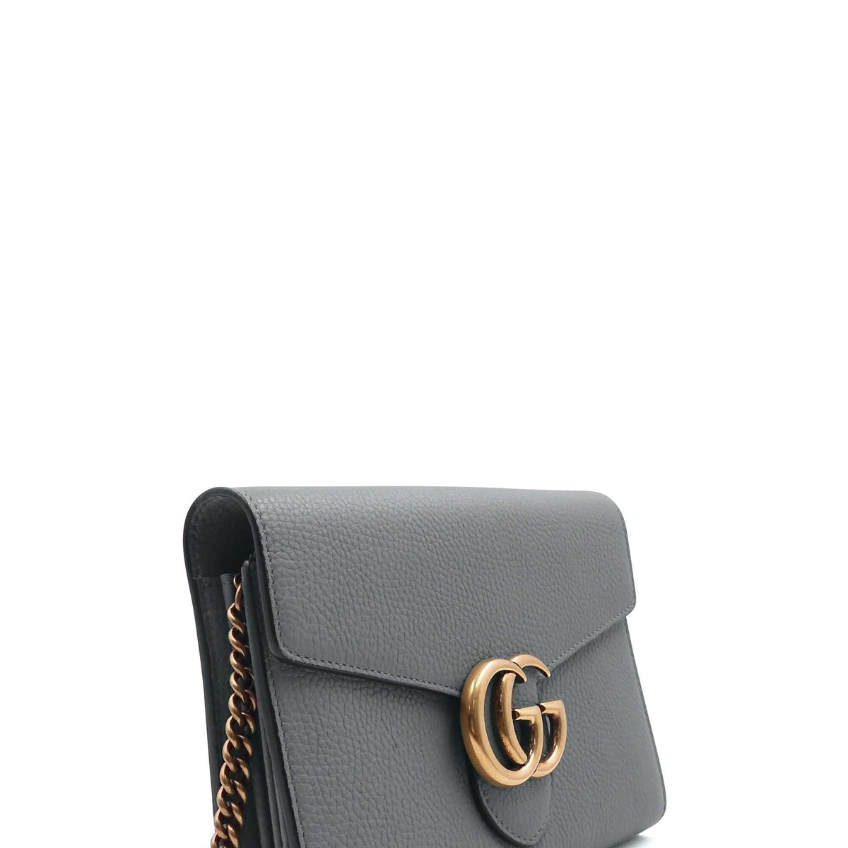 GG Marmont Leather Mini Chain Bag Grey