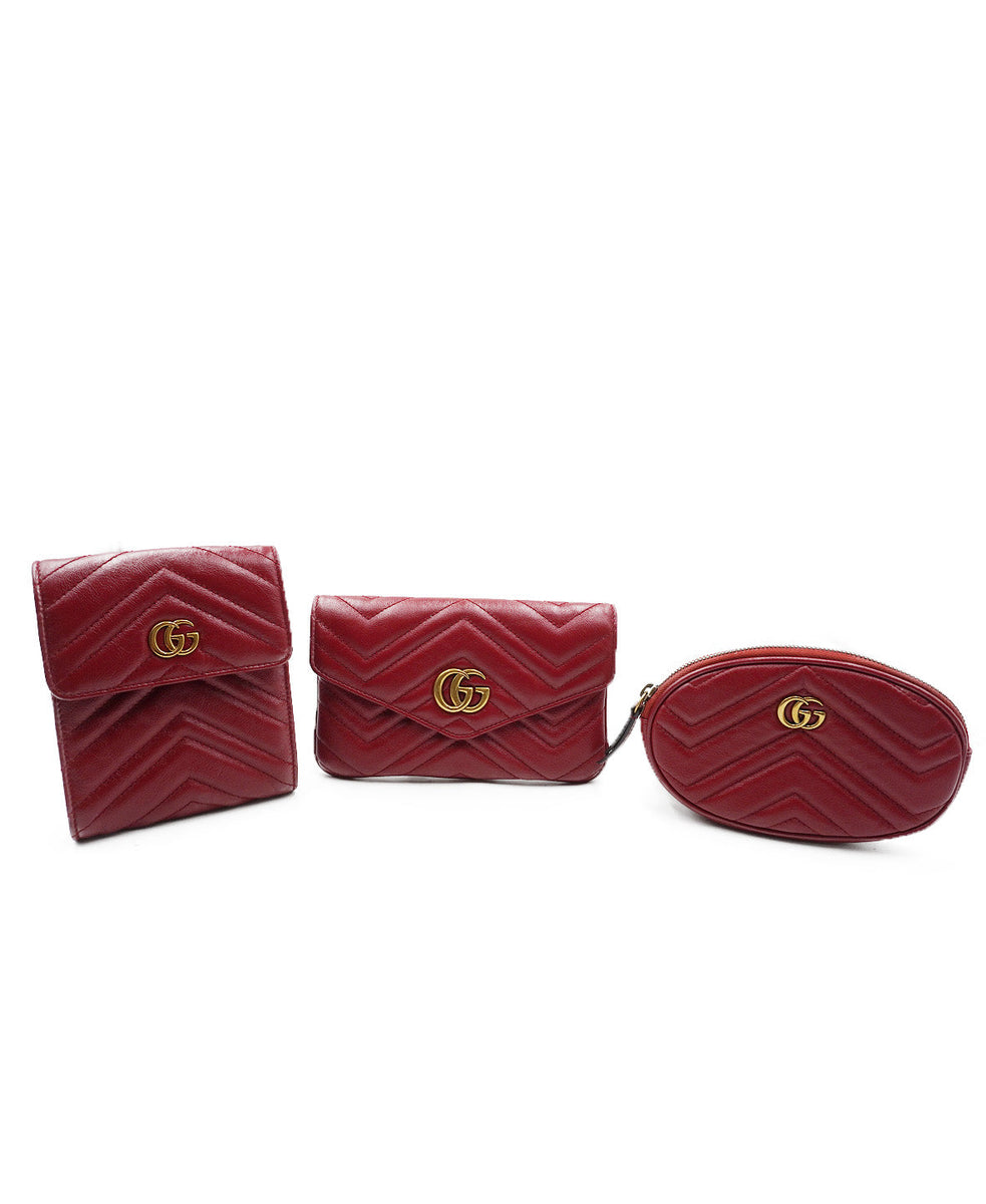 GG Marmont Matelassé 2.0 Multi Belt Bag Red