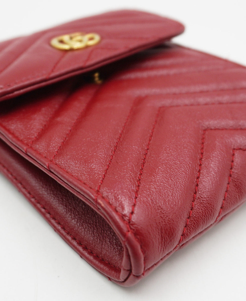 GG Marmont Matelassé 2.0 Multi Belt Bag Red