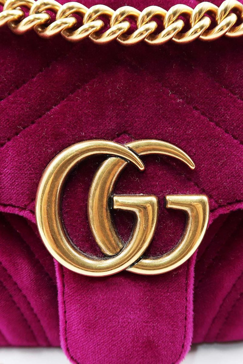 GG Marmont Mini Matelasse Shoulder Bag Velvet Purple