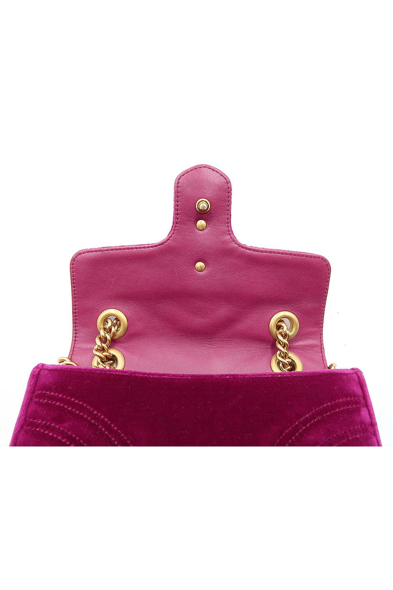 GG Marmont Mini Matelasse Shoulder Bag Velvet Purple